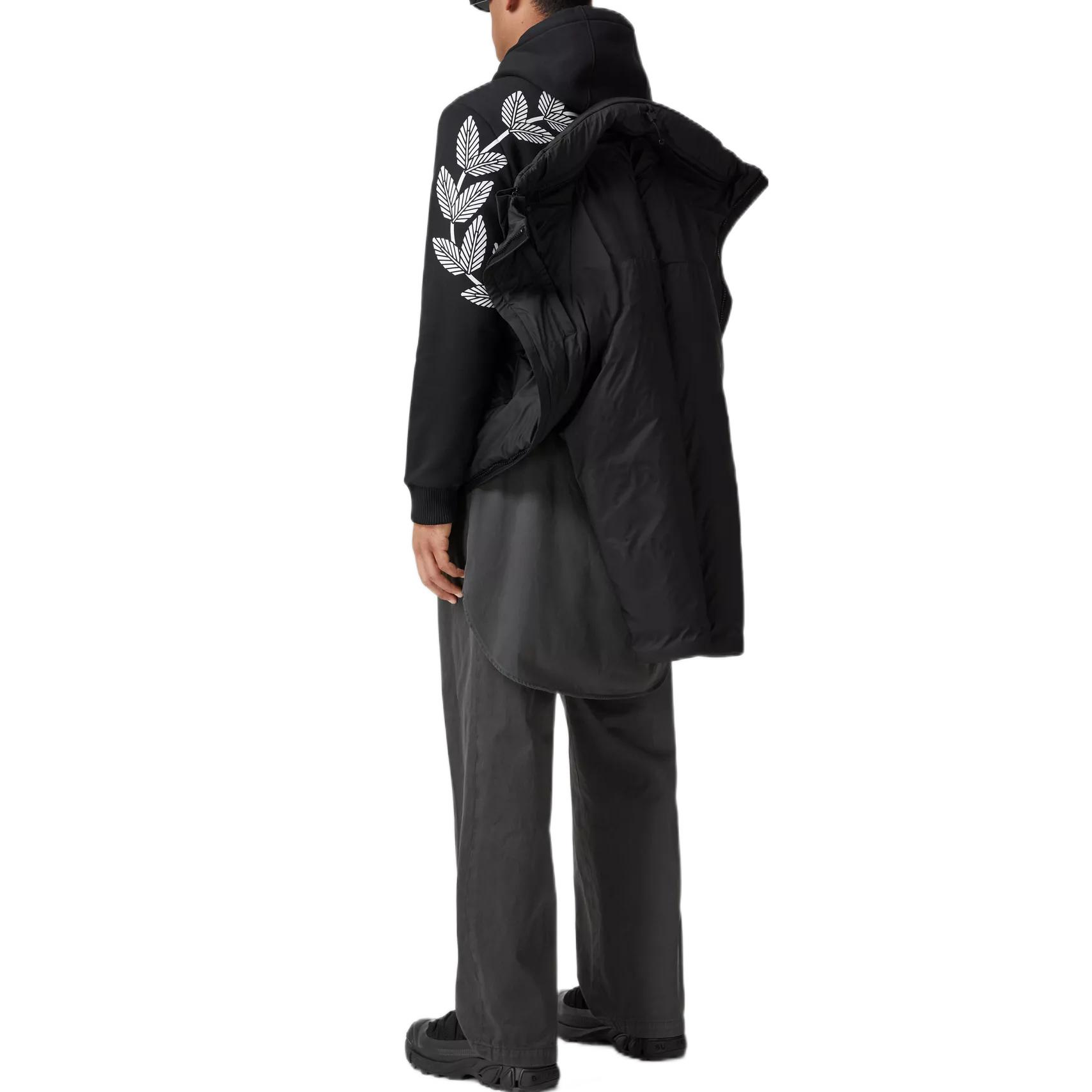 Shop Burberry FW22  Black Zip-Up Loose-Fit Thick Cotton Jacket. 80579661