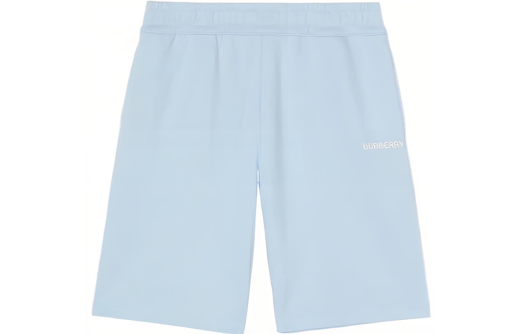 Burberry FW22  Blue Casual Loose Fit Shorts with Logo Print. 80575271