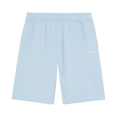 Burberry FW22 Blue Casual Loose Fit Shorts with Logo Print. 80575271