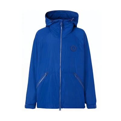 Burberry FW22 Blue Hooded Jacket with Logo and Zip Closure. 80606681