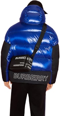 Burberry FW22 Blue Logo Print Puffer Jacket with Hood and Zip Closure. 80583291 Shop Burberry FW22 Blue Logo Print Puffer Jacket with Hood and Zip Closure. 80583291