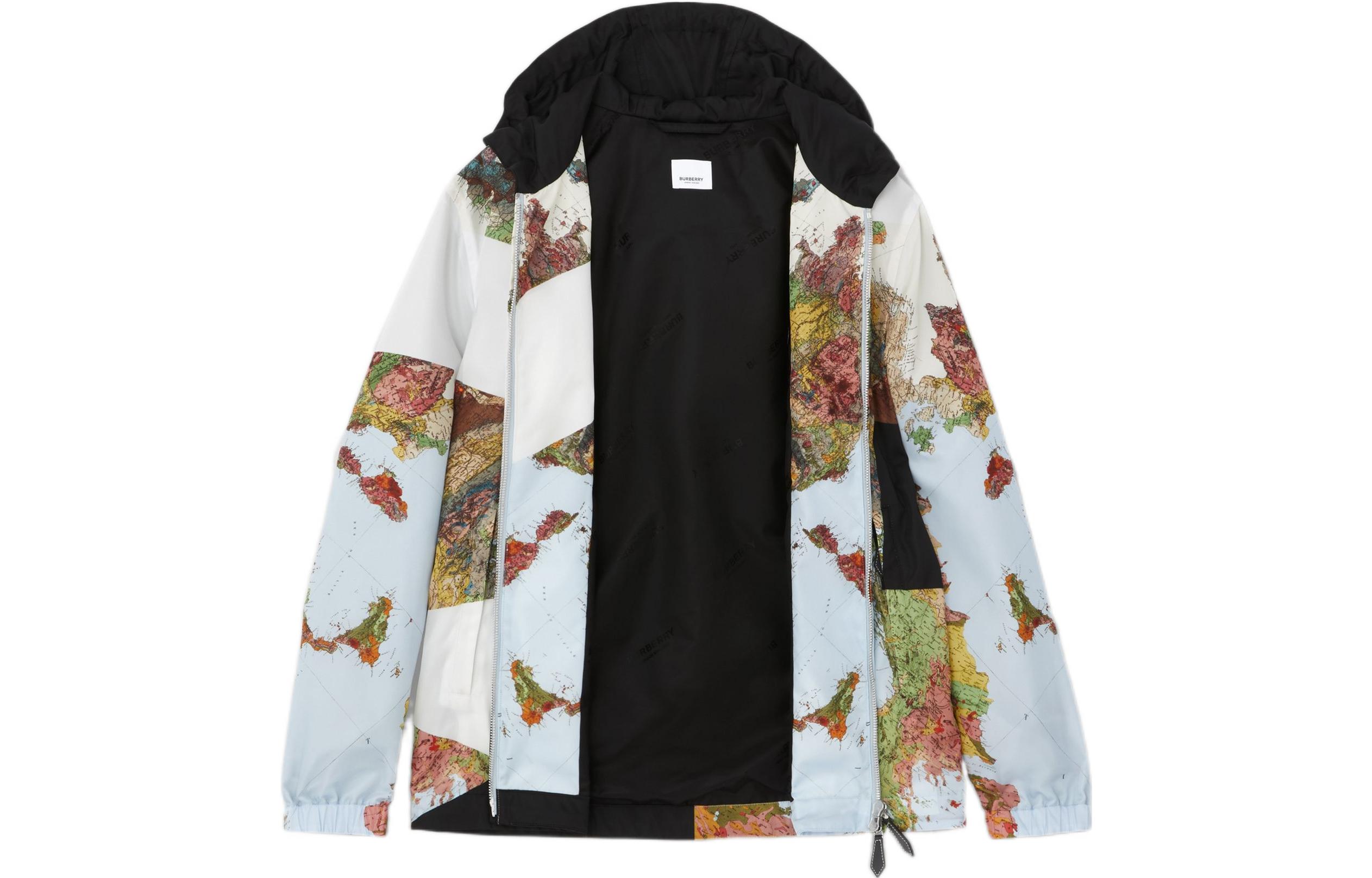 Lookbook Burberry FW22  Blue Printed Hooded Zip-Up Jacket 80559911