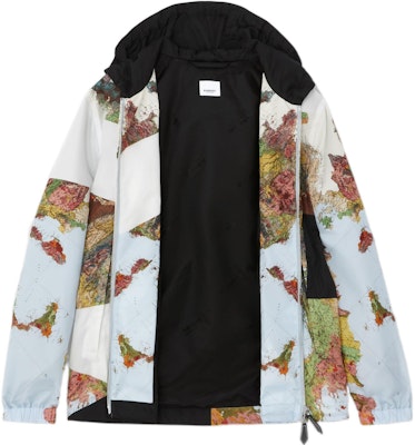 Burberry FW22 Blue Printed Hooded Zip-Up Jacket 80559911 Lookbook Burberry FW22 Blue Printed Hooded Zip-Up Jacket 80559911