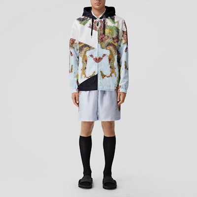 Burberry FW22 Blue Printed Hooded Zip-Up Jacket 80559911 Shop Burberry FW22 Blue Printed Hooded Zip-Up Jacket 80559911