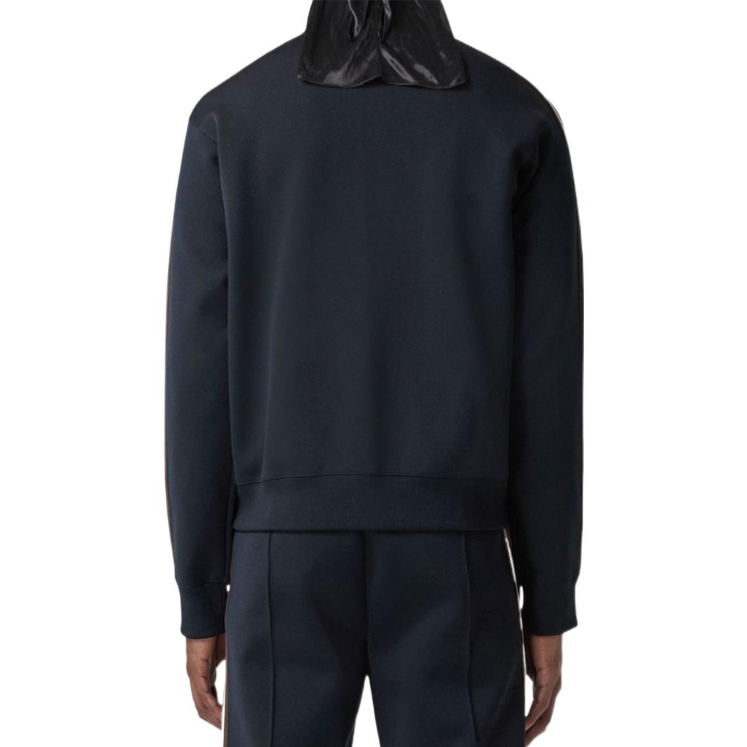 Burberry FW22  Blue Solid Stand Collar Zip-Up Striped Jacket. 80636511 圖 5