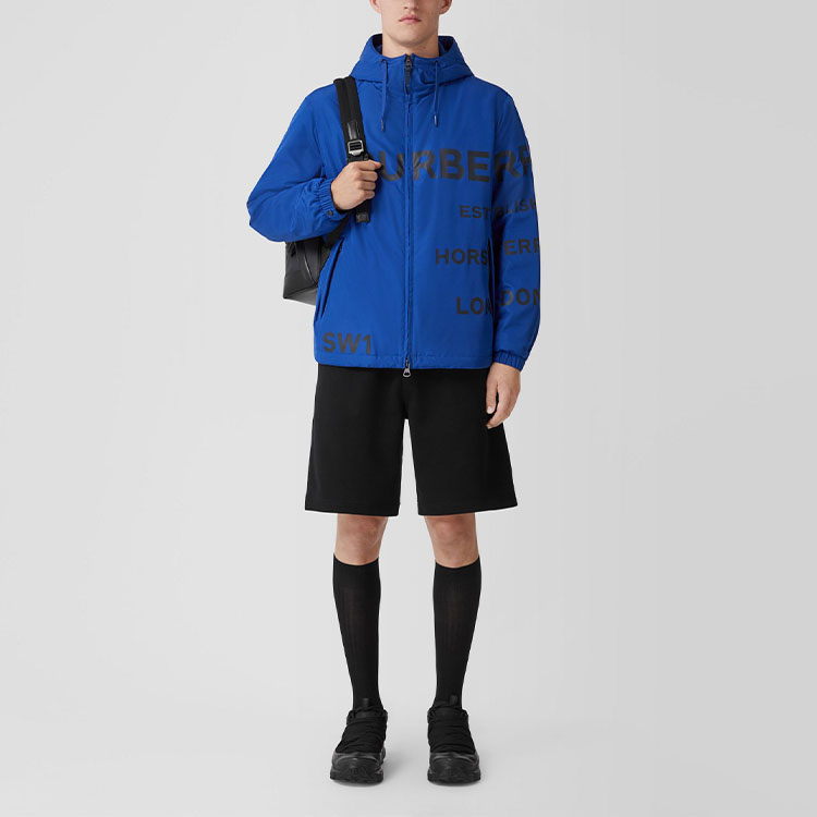 Burberry FW22  Blue Zip-Up Hoodie Jacket with Logo Print. 80584201 圖 3
