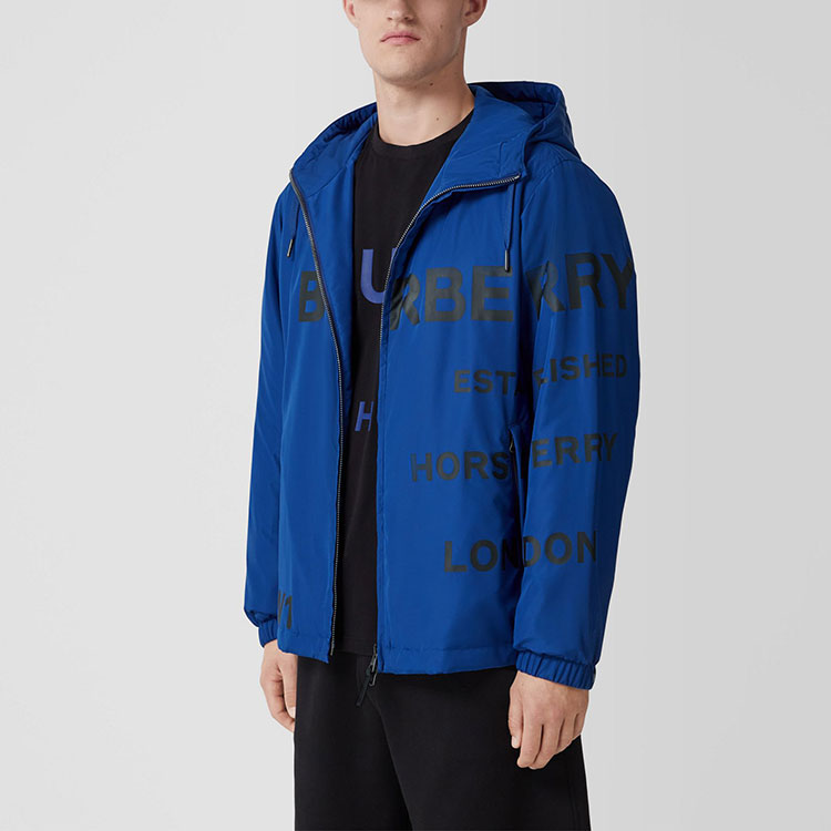 Burberry FW22  Blue Zip-Up Hoodie Jacket with Logo Print. 80584201 圖 5