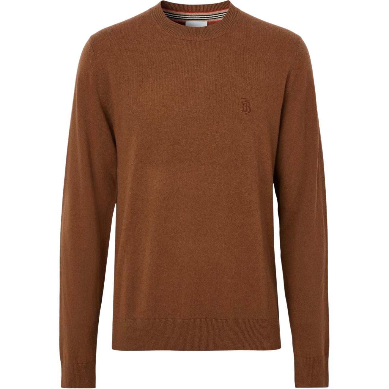 Burberry FW22  Brown Cashmere Knit Pullover with Signature Logo. 80607571