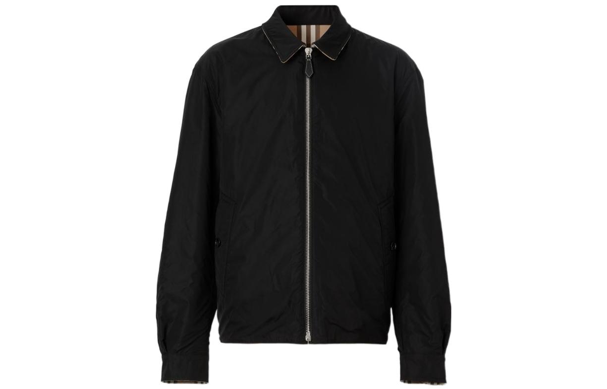 Lookbook 博柏利2022秋冬棕色格纹双面拉链外套带领子 80544821