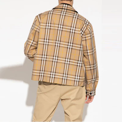 博柏利2022秋冬棕色格纹双面拉链外套带领子 80544821 Details for 博柏利2022秋冬棕色格纹双面拉链外套带领子 80544821