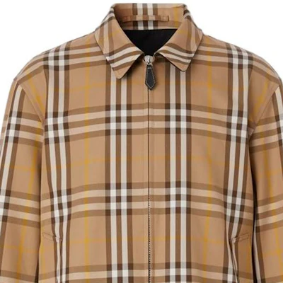 博柏利2022秋冬棕色格纹双面拉链外套带领子 80544821 Sizing 博柏利2022秋冬棕色格纹双面拉链外套带领子 80544821