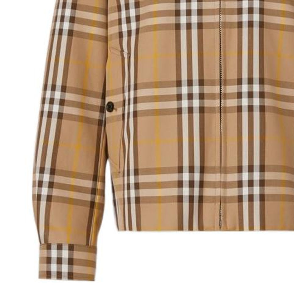 Cheap 博柏利2022秋冬棕色格纹双面拉链外套带领子 80544821