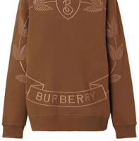 Purchase Burberry FW22 棕色字母標誌與葉子刺繡圓領衛衣 80632011