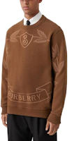 Details for Burberry FW22 棕色字母標誌與葉子刺繡圓領衛衣 80632011
