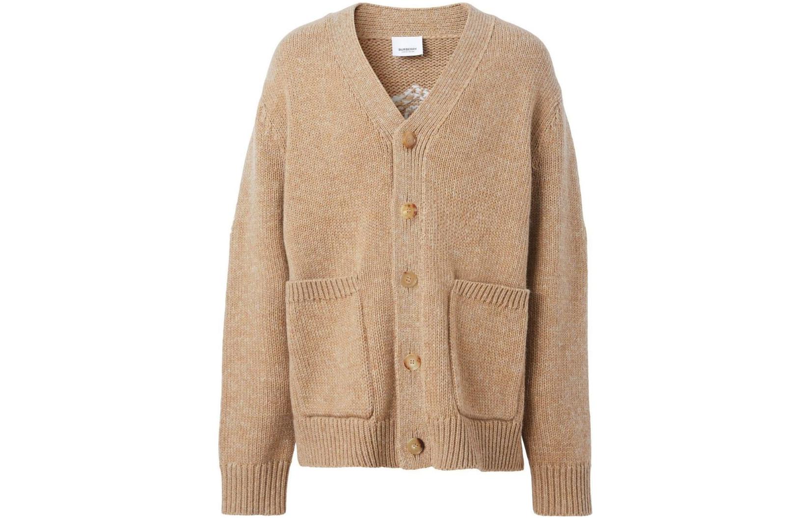 Burberry FW22  Brown V-Neck Long Sleeve Sweater with Logo Embroidery. 80587621 圖 2