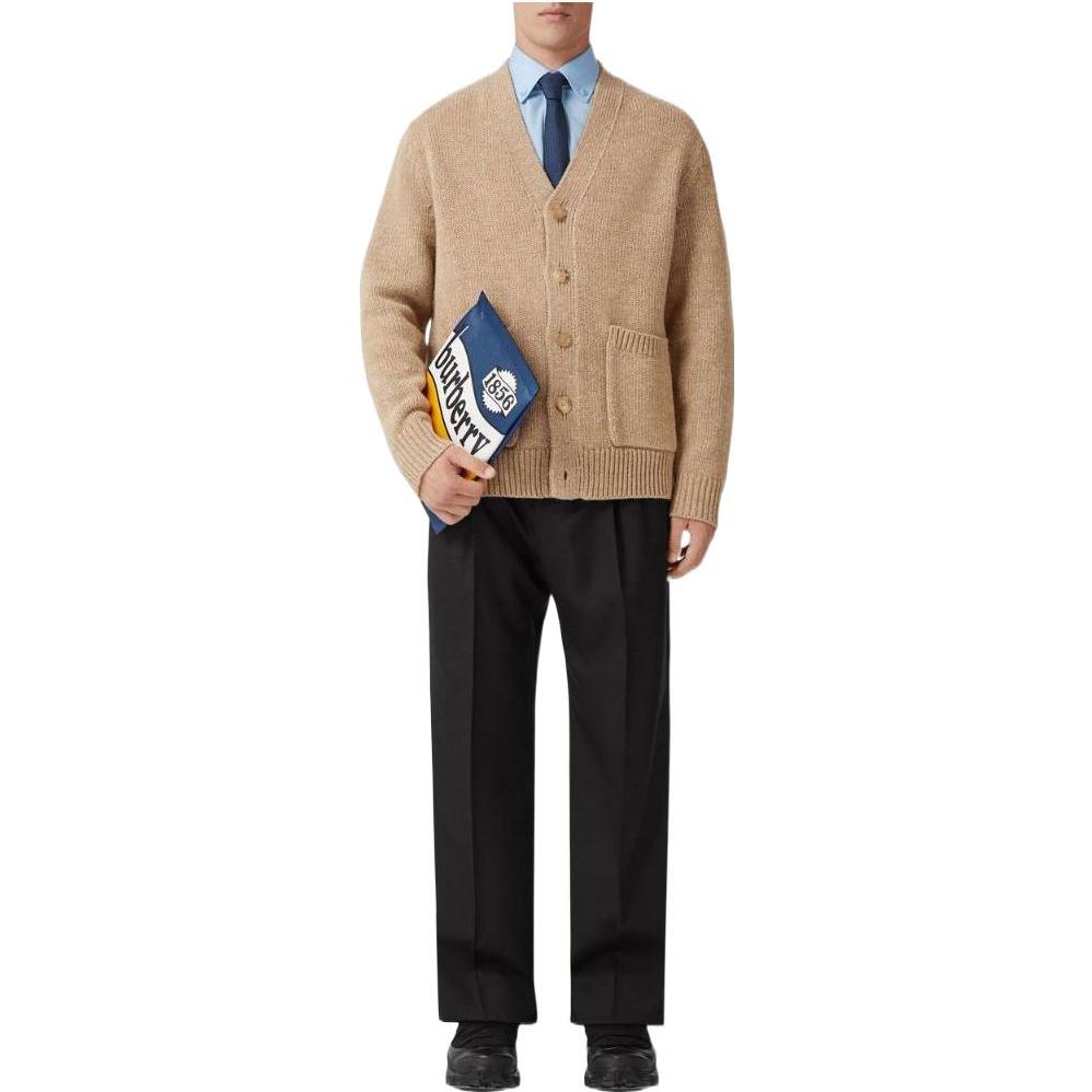 Burberry FW22  Brown V-Neck Long Sleeve Sweater with Logo Embroidery. 80587621 圖 3