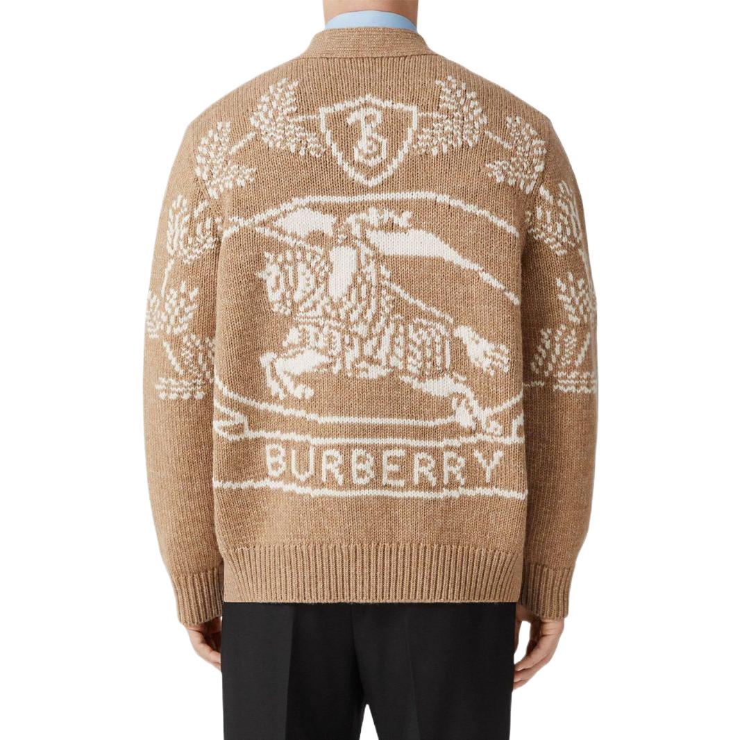 Burberry FW22  Brown V-Neck Long Sleeve Sweater with Logo Embroidery. 80587621 圖 4