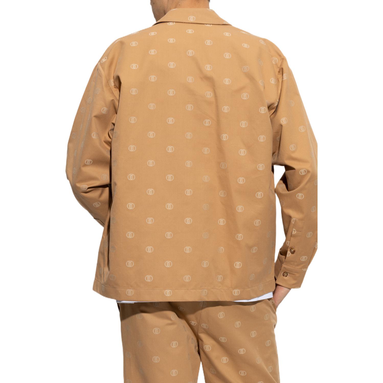 Burberry FW22  Camel Logo Print Zip-Up Long Sleeve Shirt 80557371 圖 4