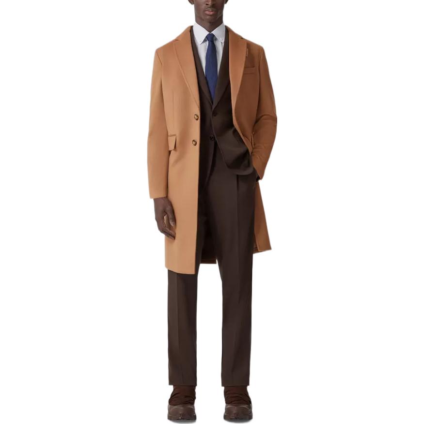Burberry FW22  Camel Mid-Length Single-Breasted Coat 80582611 圖 4
