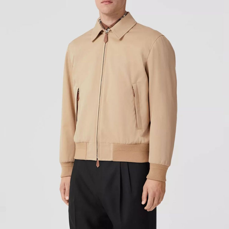 Burberry FW22  Camel Solid Zip-Up Loose Fit Collar Jacket. 80582761 圖 5