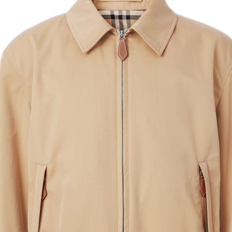 Burberry FW22  Camel Solid Zip-Up Loose Fit Collar Jacket. 80582761 圖 6