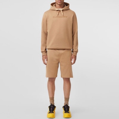 Burberry FW22 Caramel Brown Logo Print Casual Loose Fit Shorts 80553561 Shop Burberry FW22 Caramel Brown Logo Print Casual Loose Fit Shorts 80553561