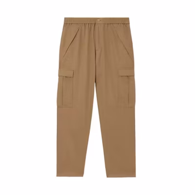 Burberry FW22 Casual Straight Pants with Elastic Waist - Camel Color 80640561