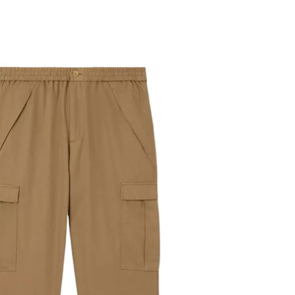 Details for Burberry FW22 Celana Straight Santai Pinggang Elastis - Warna Camel 80640561