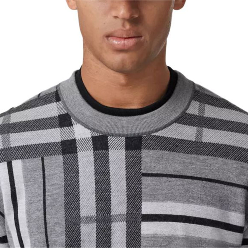 Sizing Burberry FW22 格紋提花圓領針織毛衣燧石灰 80587961