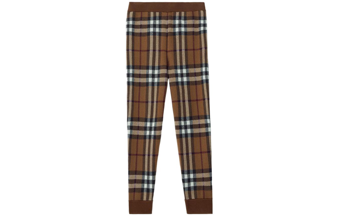 Order Burberry FW22 Pantalones Jogger de Punto a Cuadros Marrón Abedul 80636421