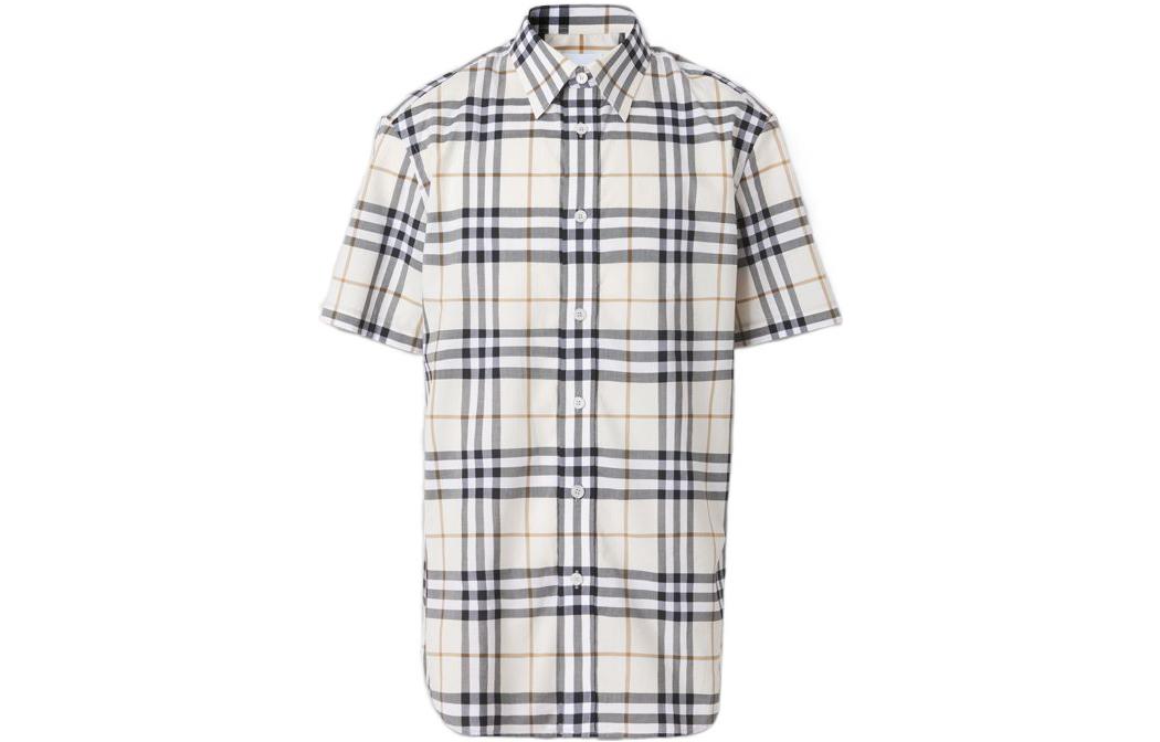 Burberry FW22  Check Short Sleeve Button-Up Shirt Beige 80520791 圖 2