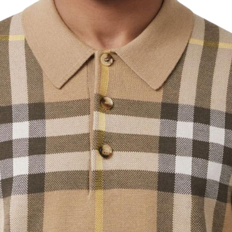 Burberry FW22  Check Wool Blend Jacquard Short Sleeve Knit Sweater Brown. 80549191 圖 6