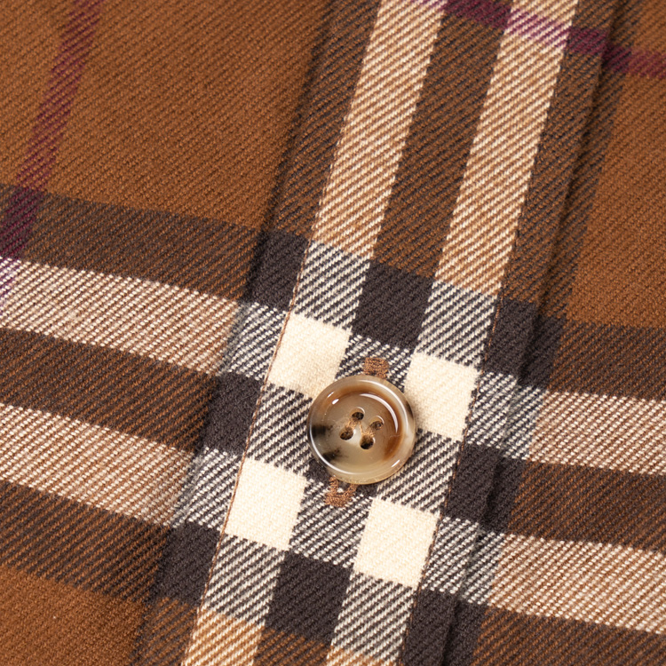 Burberry FW22  Checkered Long Sleeve Polo Shirt in Dark Birch Brown. 80608011 圖 5