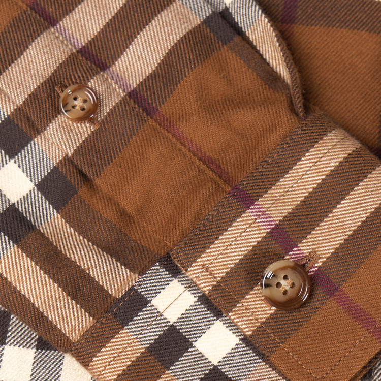 Burberry FW22  Checkered Long Sleeve Polo Shirt in Dark Birch Brown. 80608011 圖 6