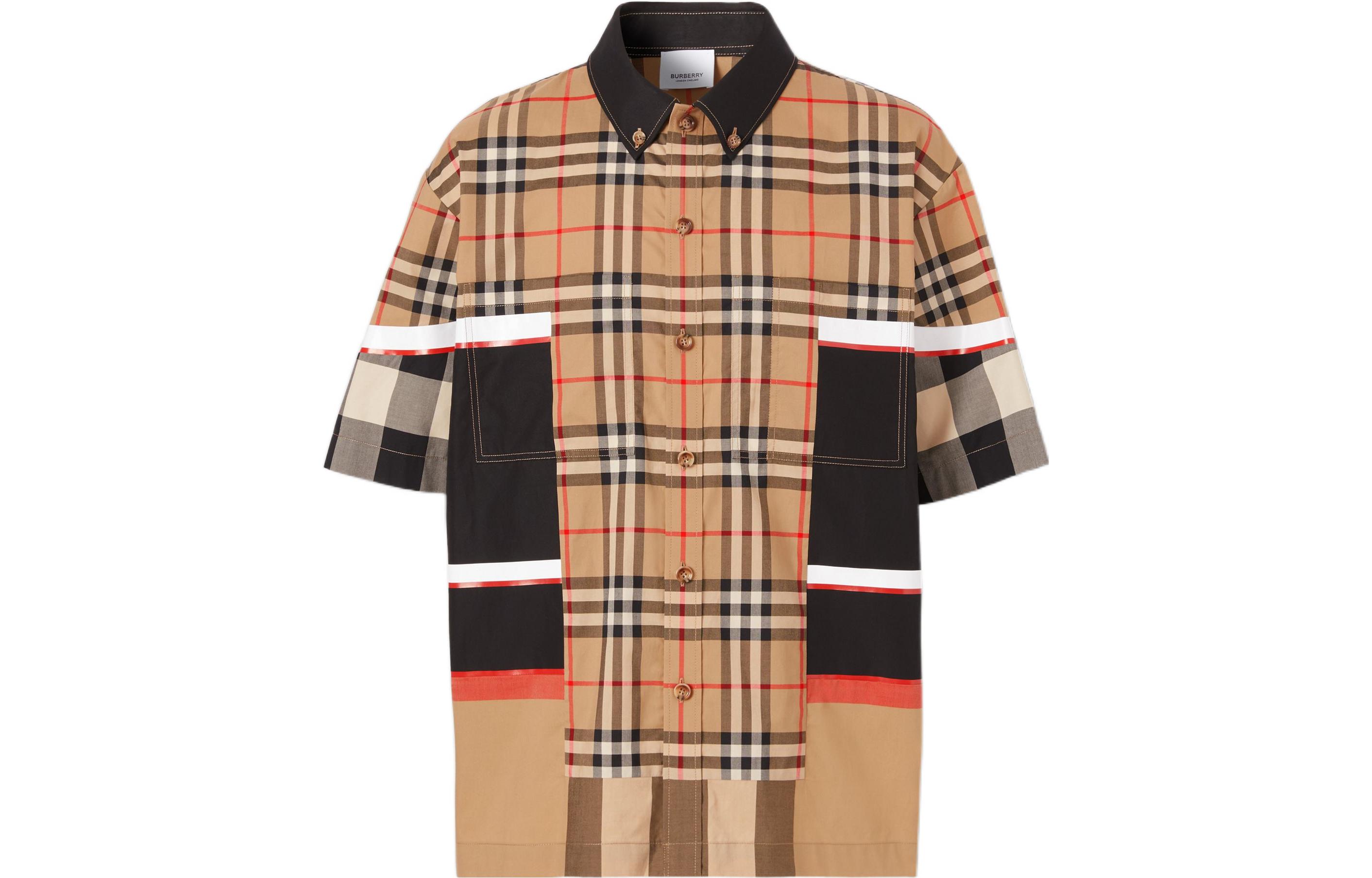 Burberry FW22  Checkered Short-Sleeve Shirt Khaki 80557321 圖 2