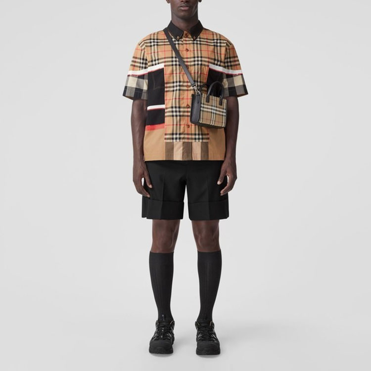 Burberry FW22  Checkered Short-Sleeve Shirt Khaki 80557321 圖 3