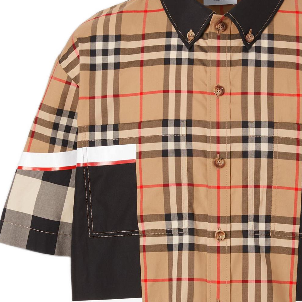 Burberry FW22  Checkered Short-Sleeve Shirt Khaki 80557321 圖 6