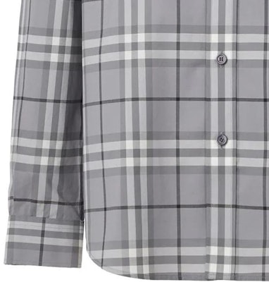 Burberry FW22 Kemeja Kotak-Kotak Klasik Abu-Abu. 80554911 Details for Burberry FW22 Kemeja Kotak-Kotak Klasik Abu-Abu. 80554911