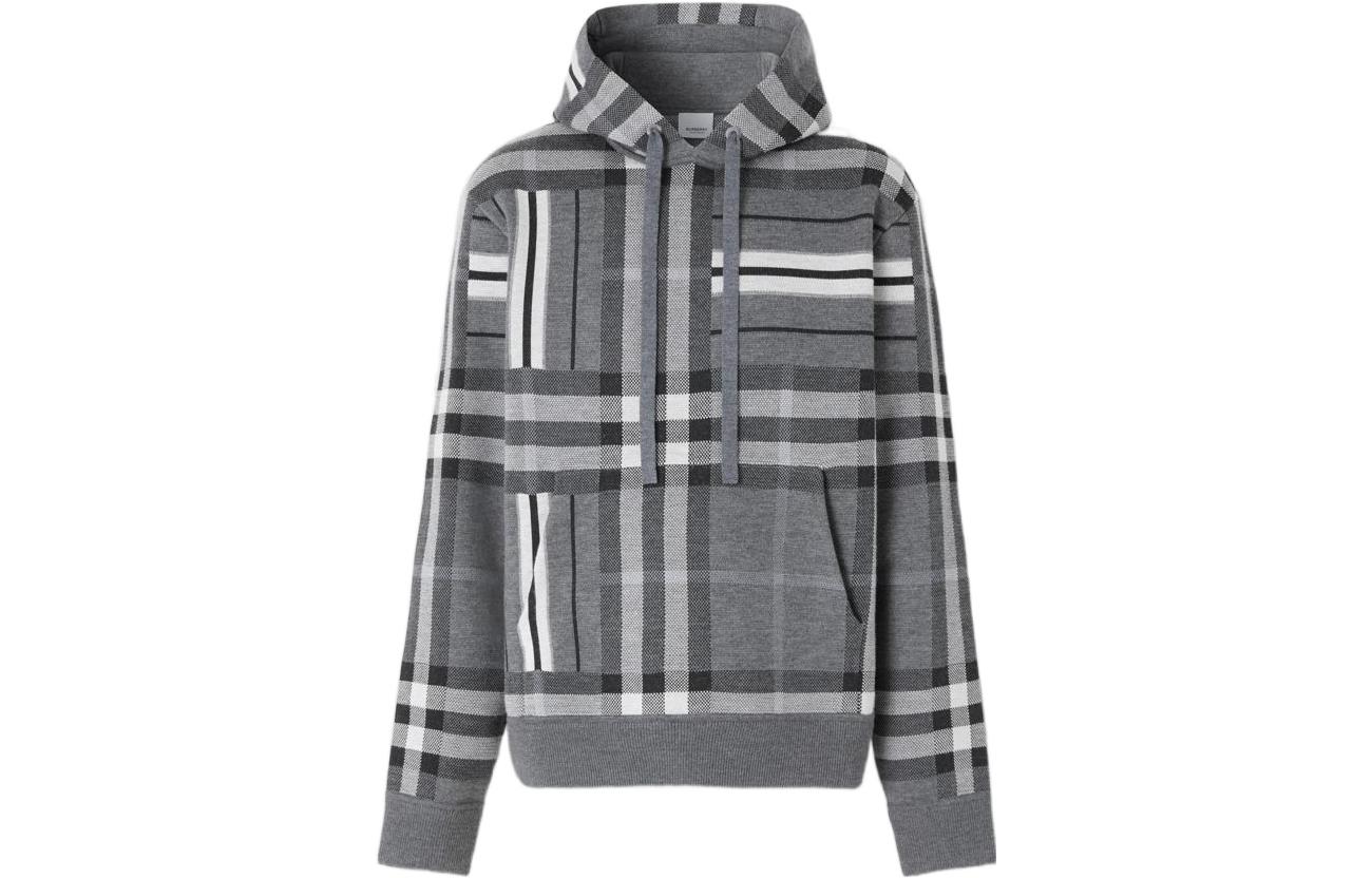 Burberry FW22  Colorblock Check Pullover Sweatshirt Grey 80579961