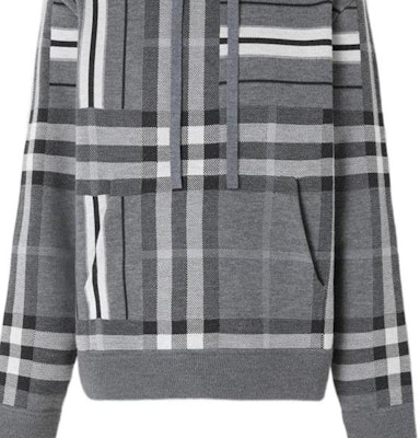 バーバリー FW22 カラーブロック チェック プルオーバー スウェットシャツ グレー 80579961 Sizing バーバリー FW22 カラーブロック チェック プルオーバー スウェットシャツ グレー 80579961