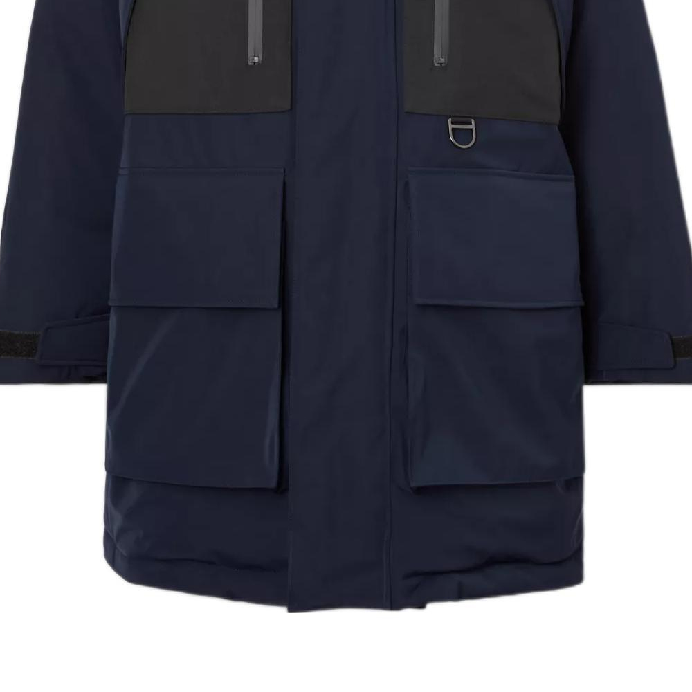 Burberry FW22  Colorblock Down Jacket with Fur Collar - Dark Navy 80581281 圖 7