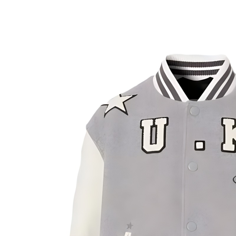 Burberry FW22  Colorblock Letter Print Baseball Jacket - Gray 80544831 圖 5