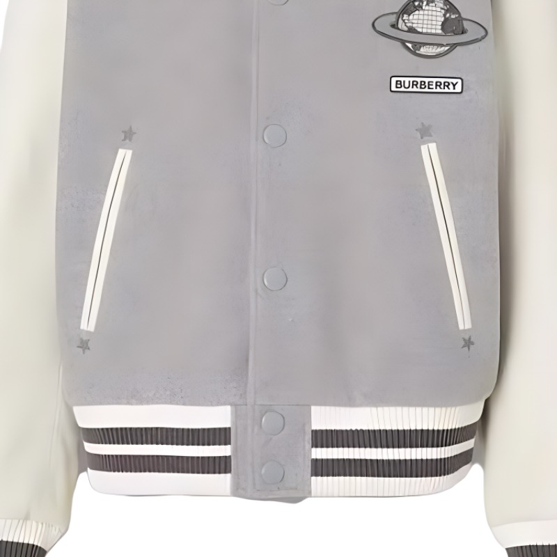 Burberry FW22  Colorblock Letter Print Baseball Jacket - Gray 80544831 圖 7