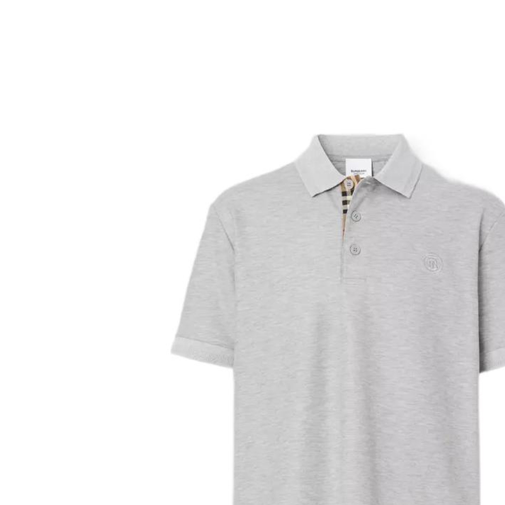 Burberry FW22  Cotton Pique Short Sleeve Polo Shirt Grey 80529661 圖 5