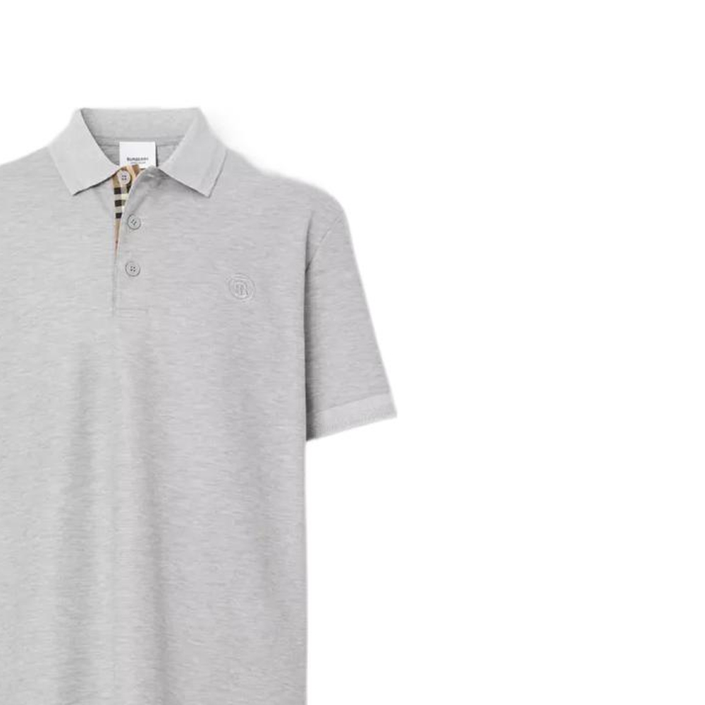 Burberry FW22  Cotton Pique Short Sleeve Polo Shirt Grey 80529661 圖 7