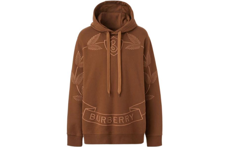 Order Burberry FW22  Dark Brown Logo Floral Embroidered Pullover Sweatshirt 80632001