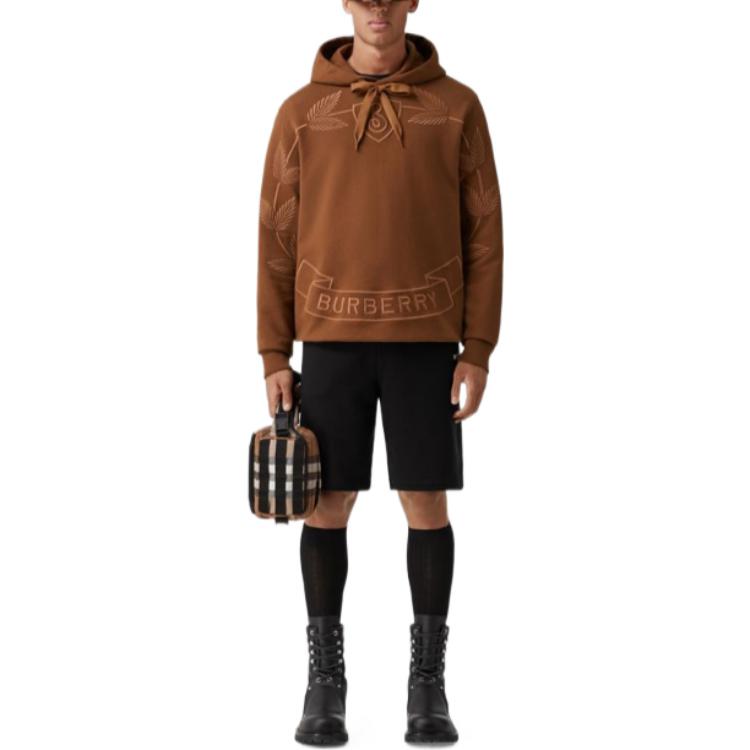 Lookbook Burberry FW22  Dark Brown Logo Floral Embroidered Pullover Sweatshirt 80632001