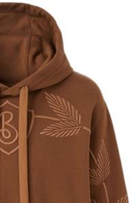Burberry FW22 Dark Brown Logo Floral Embroidered Pullover Sweatshirt 80632001 Cheap Burberry FW22 Dark Brown Logo Floral Embroidered Pullover Sweatshirt 80632001