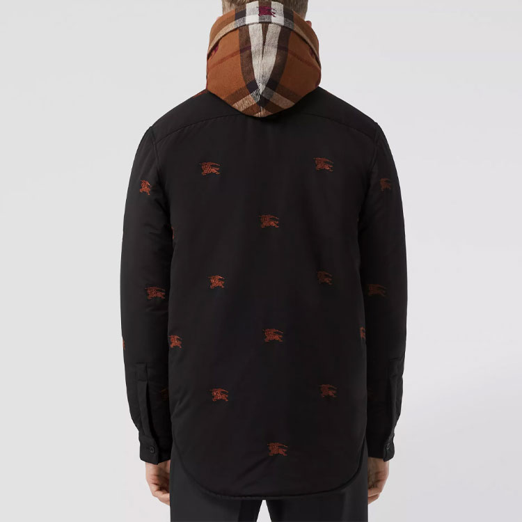 Burberry FW22  Equestrian Knight Embroidered Long Sleeve Shirt Black 80610501 圖 4