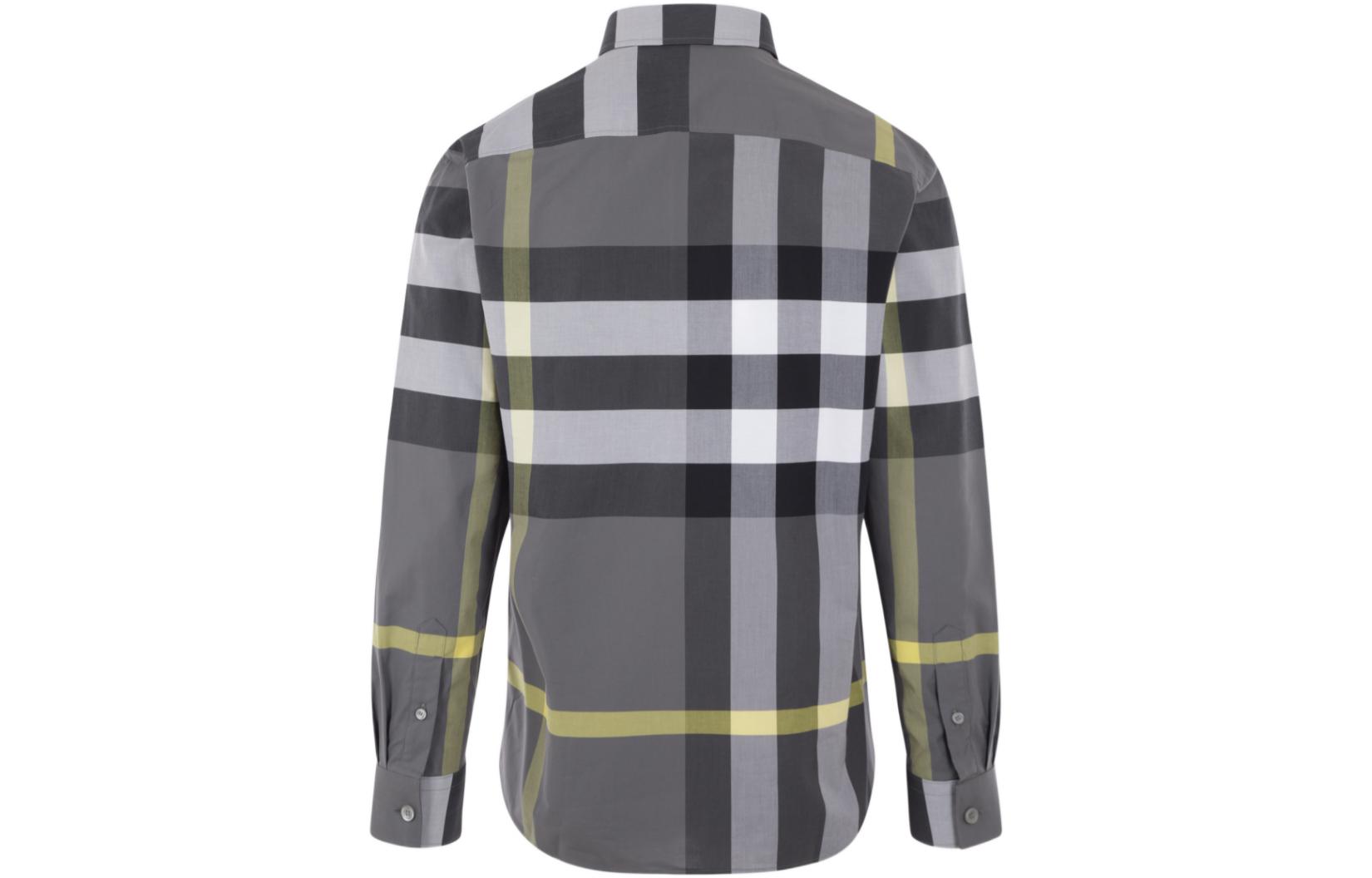 Burberry FW22  Gray Checkered Long-Sleeve Button-Up Shirt 80652021 圖 3